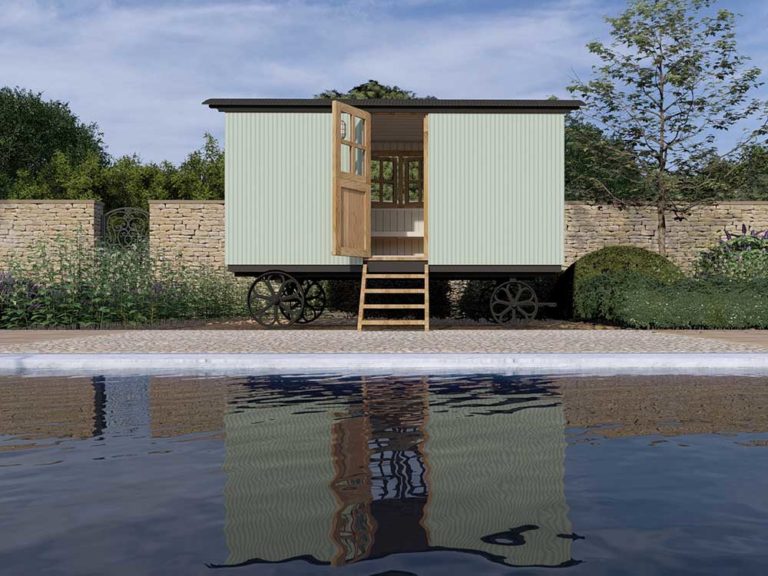 Plankbridge Pool House shepherd's hut wellness