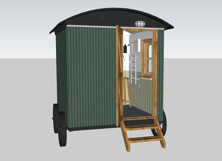 Dog Wash hut by Plankbridge Shepherd's Huts